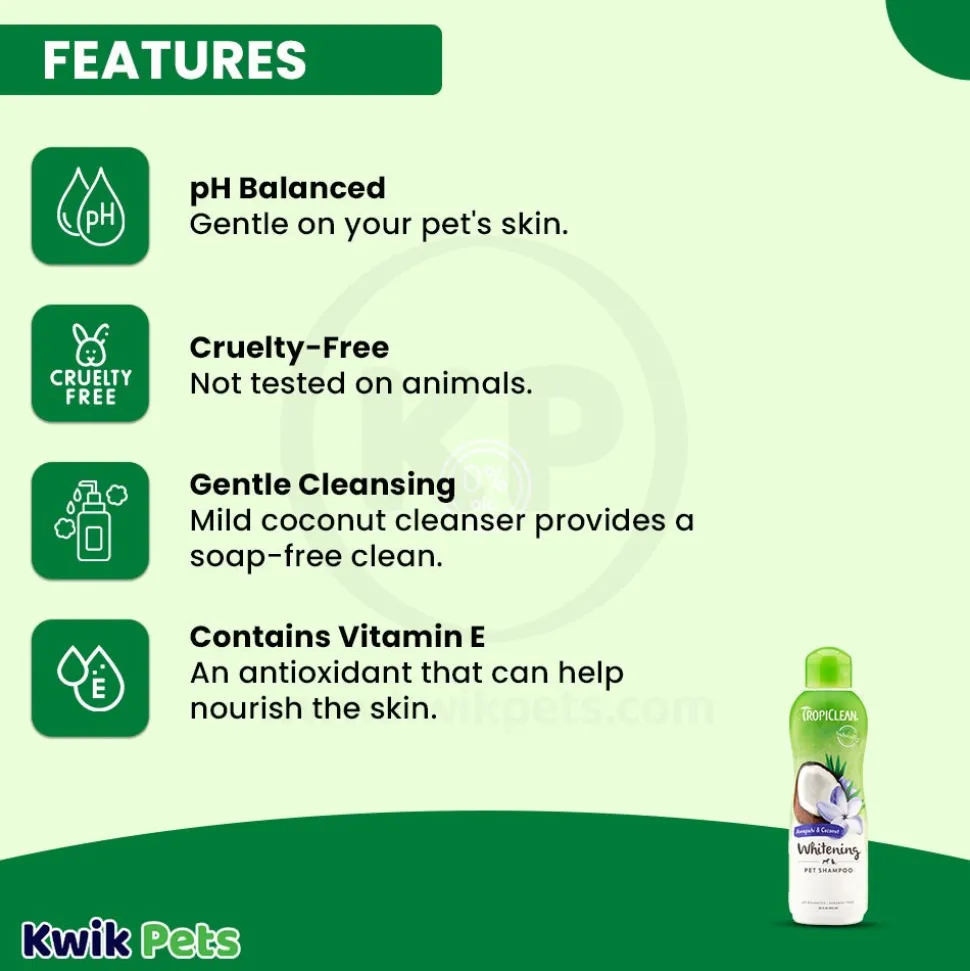 TropiClean Awaphui and Coconut Whitening Dog & Cat Shampoo 20-oz