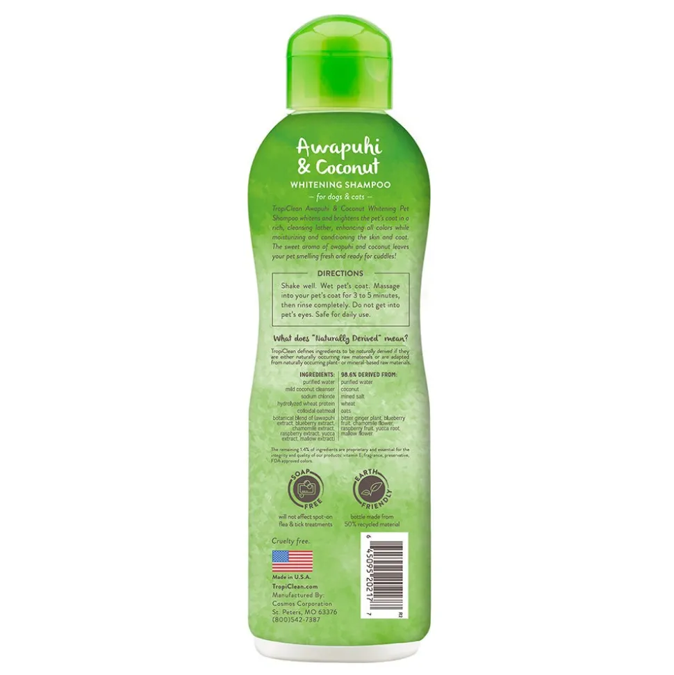 TropiClean Awaphui and Coconut Whitening Dog & Cat Shampoo 20-oz