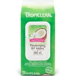 TropiClean Berry + Coconut Tushy & Paw Wipes for Dogs & Cats 100 Count