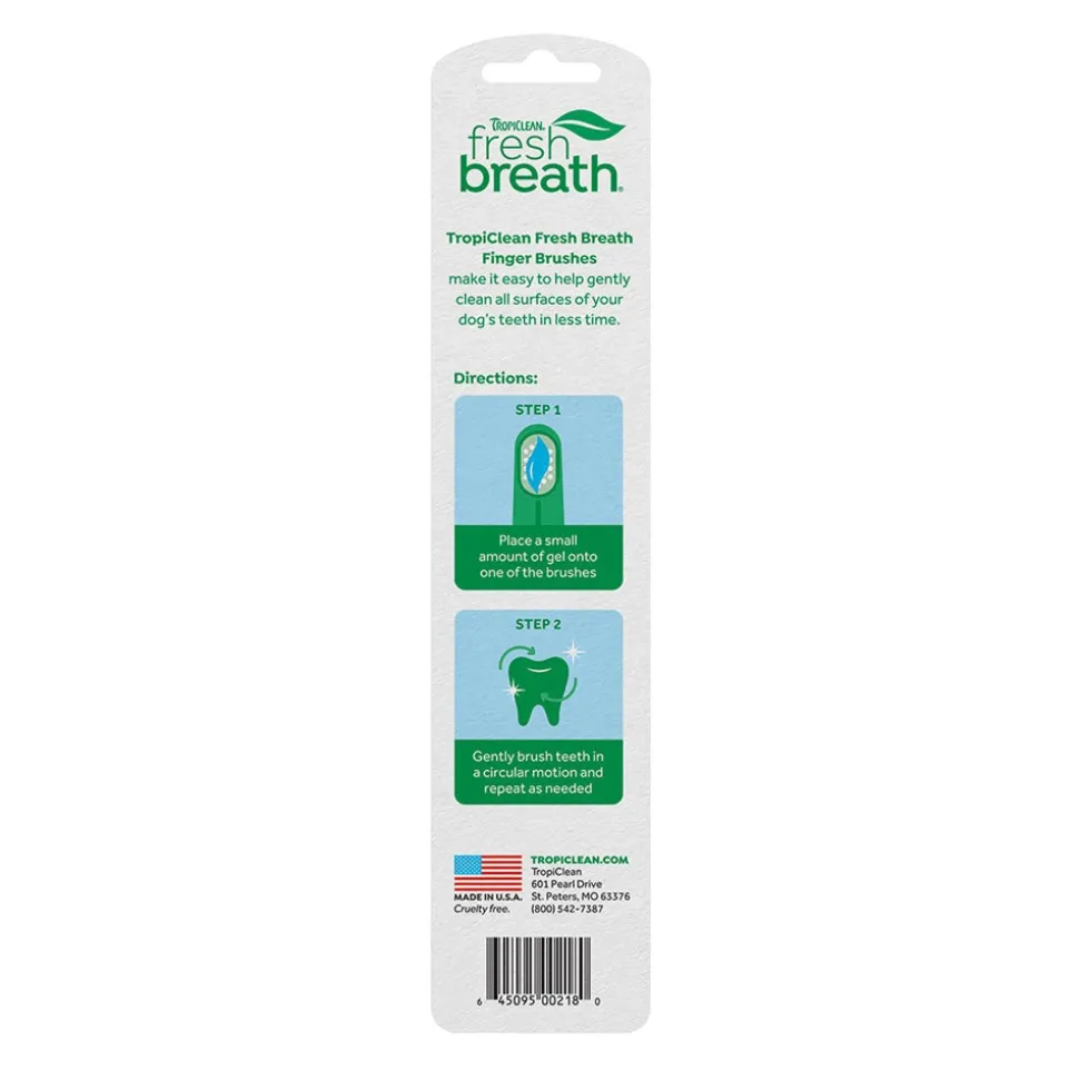 TropiClean Fresh Breath Finger Brushes for Dogs 2 Count
