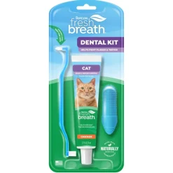 TropiClean Fresh Breath Odor & Tartar Control Chicken Dental Kit for Cats 2.5-oz