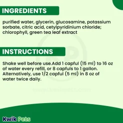 TropiClean Fresh Breath Oral Care Water Additive Plus Hip & Joint for Dogs 33.8-oz