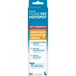 TropiClean HomeVet Medicated Itch Relief Dog Hot Spot Cream 1-oz