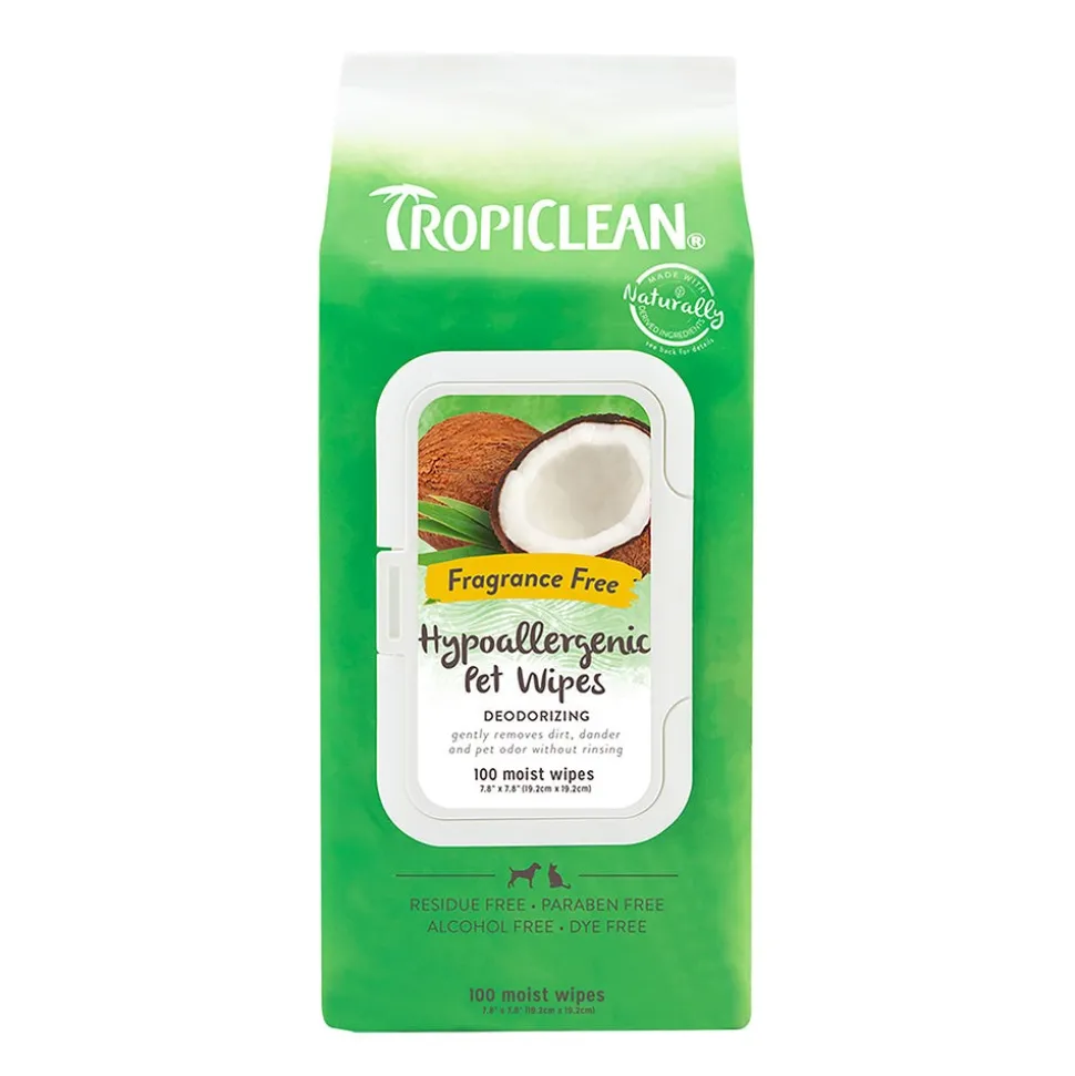 TropiClean Hypo-Allergenic Cleaning Wipes for Dog & Cat 100 Count