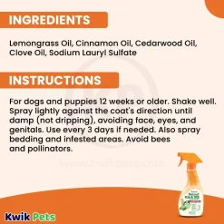 TropiClean Natural Flea & Tick Treatment Spray for Dogs 16-oz