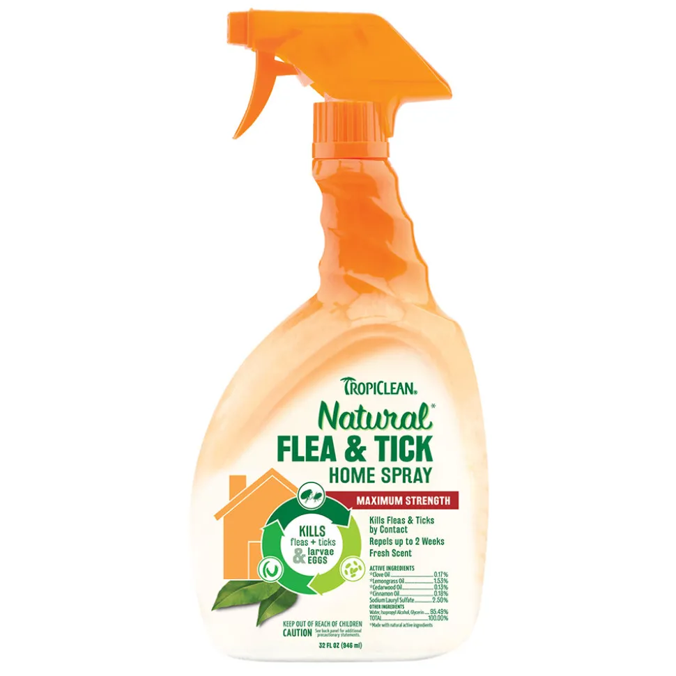 TropiClean Natural Flea & Tick Maximum Strength Home Spray 32-oz
