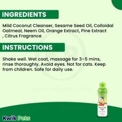 TropiClean Neem & Citrus Flea & Tick Relief Shampoo for Dogs 20-oz