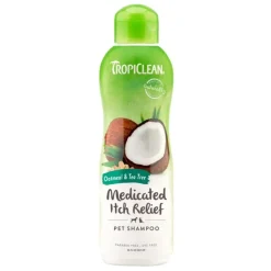 TropiClean Oatmeal & Tea Tree Medicated Itch Relief Dog & Cat Shampoo 20-oz