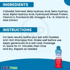 TropiClean OxyMed Medicated Oatmeal Treatment Pet Rinse for Dogs & Cats 20-oz