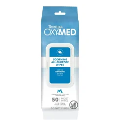 TropiClean OxyMed Soothing All-Purpose Wipes for Dogs & Cats 50 Count