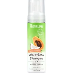 TropiClean Papaya & Coconut Waterless Shampoo for Dogs & Cats 7.4-oz