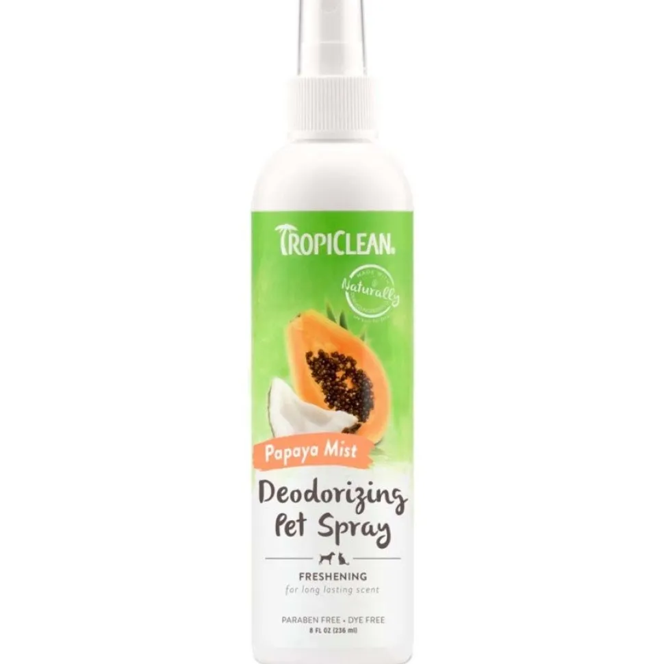 TropiClean Papaya Mist Dog & Cat Deodorizing Spray 8-oz