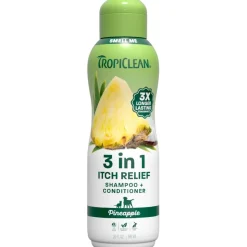 TropiClean Pineapple 3 in 1 Itch Relief Shampoo & Conditioner for Dogs & Cats 20-oz
