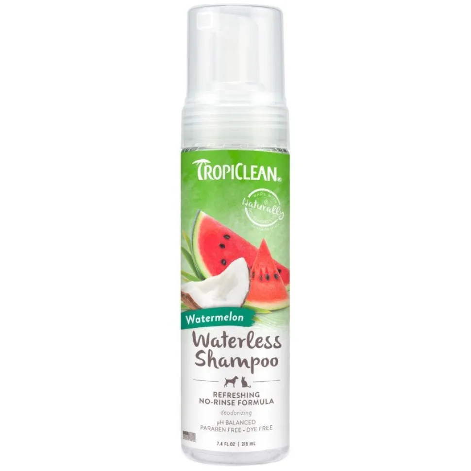 TropiClean Watermelon No Rinse Waterless Shampoo for Dogs & Cats 7.4-oz