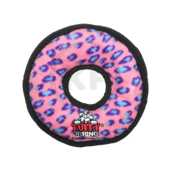 Tuffy Jr Ring Durable Pink Leopard Dog Toy 7-in