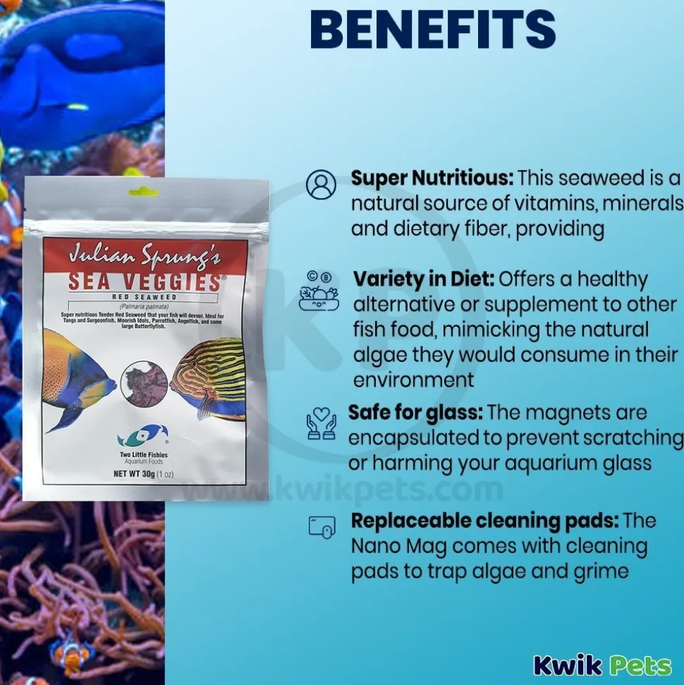 Two Little Fishies Julian Sprung's Seaveggies Red Seaweed Fish Food 1-oz