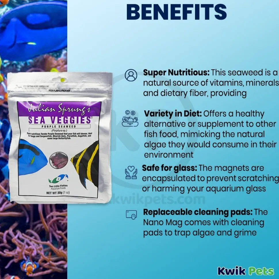 Two Little Fishies Julian Sprung's Seaveggies Purple Seaweed Fish Food 1-oz