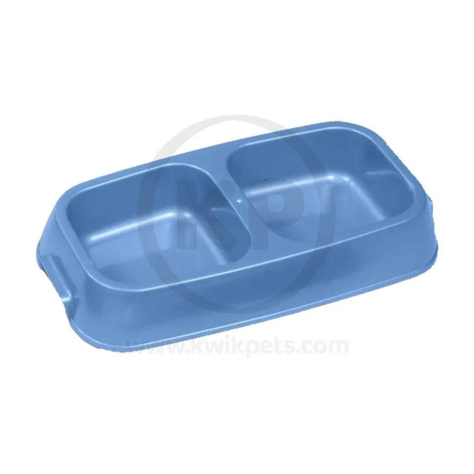Van Ness Plastics Lightweight Double Dish for Cats Assorted Medium