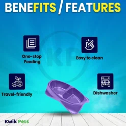 Van Ness Plastics Lightweight Double Dish for Cats Assorted Large