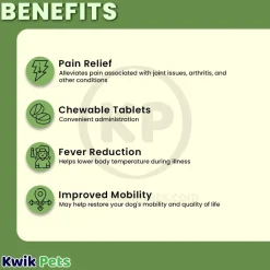 Vetality Canine Aspirin Chewable Tablets 120mg for Small to Medium Dogs 75 Count