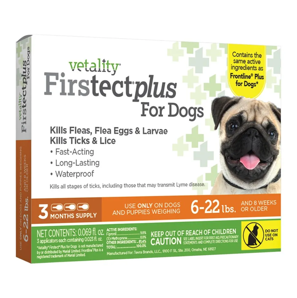 Vetality Firstect Plus Flea & Tick for Small Dogs 6-22 lbs 3 Count