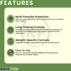Vetality Firstect Plus Flea & Tick for Large Dogs 45-88 lbs 3 Count