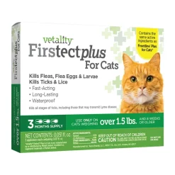 Vetality Firstect Plus Flea & Tick Treatment for Cats 3 Count