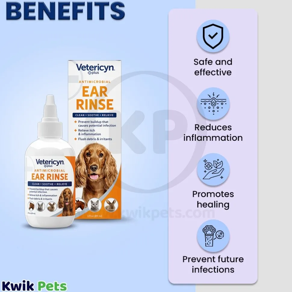 Vetericyn Plus Antimicrobial Ear Rinse 3-oz