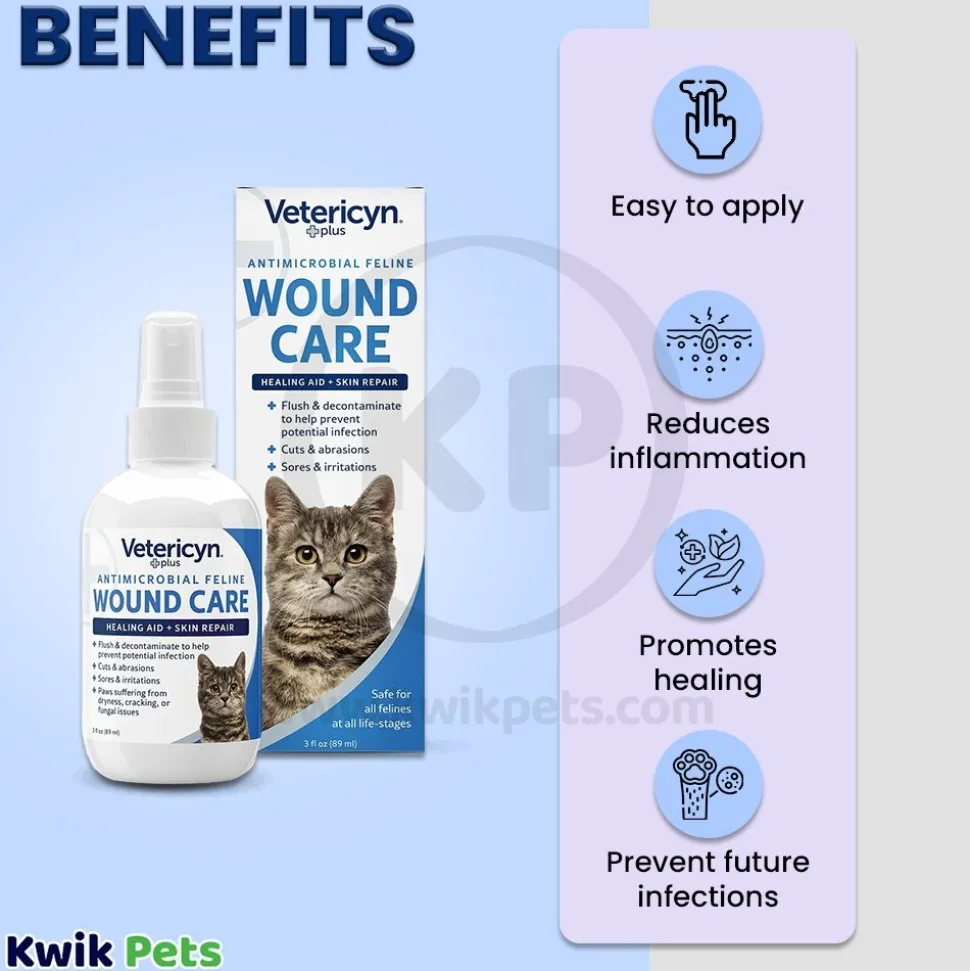 Vetericyn Plus Antimicrobial Feline Wound & Skin Care Spray 3-oz