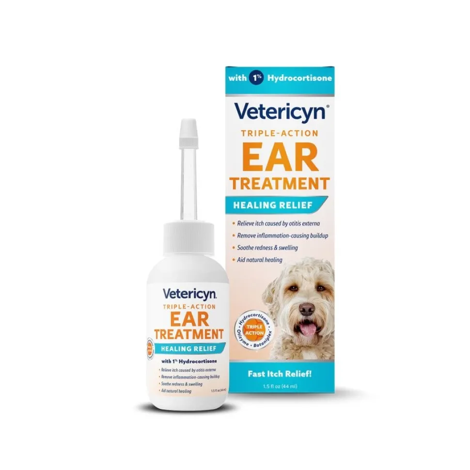 Vetericyn Triple-Action Healing Relief Ear Treatment for Dogs & Cats 1.5-oz