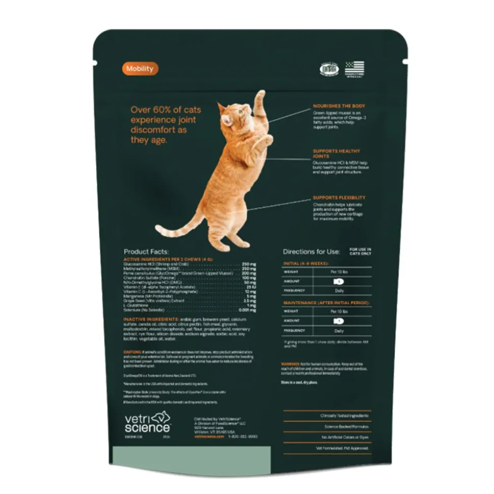 VetriScience Glycoflex Plus Hip & Joint Support Cat Chews Fish Flavor 30 Count