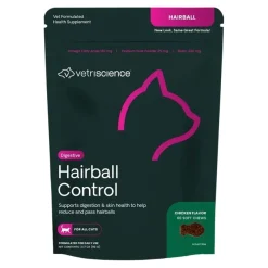 VetriScience Hairball Control Chews for Cats Chicken Liver 60 Count 3.17-oz