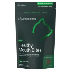 VetriScience Healthy Mouth Bites Perio Plus Dental Chews for Cats 60 Count 4.23-oz