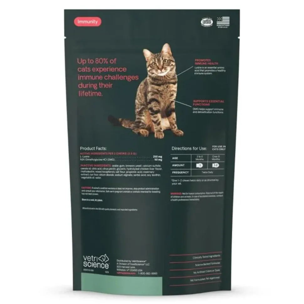 VetriScience Vetri Lysine Plus Immune & Respiratory Support Cat Chews 90 Count