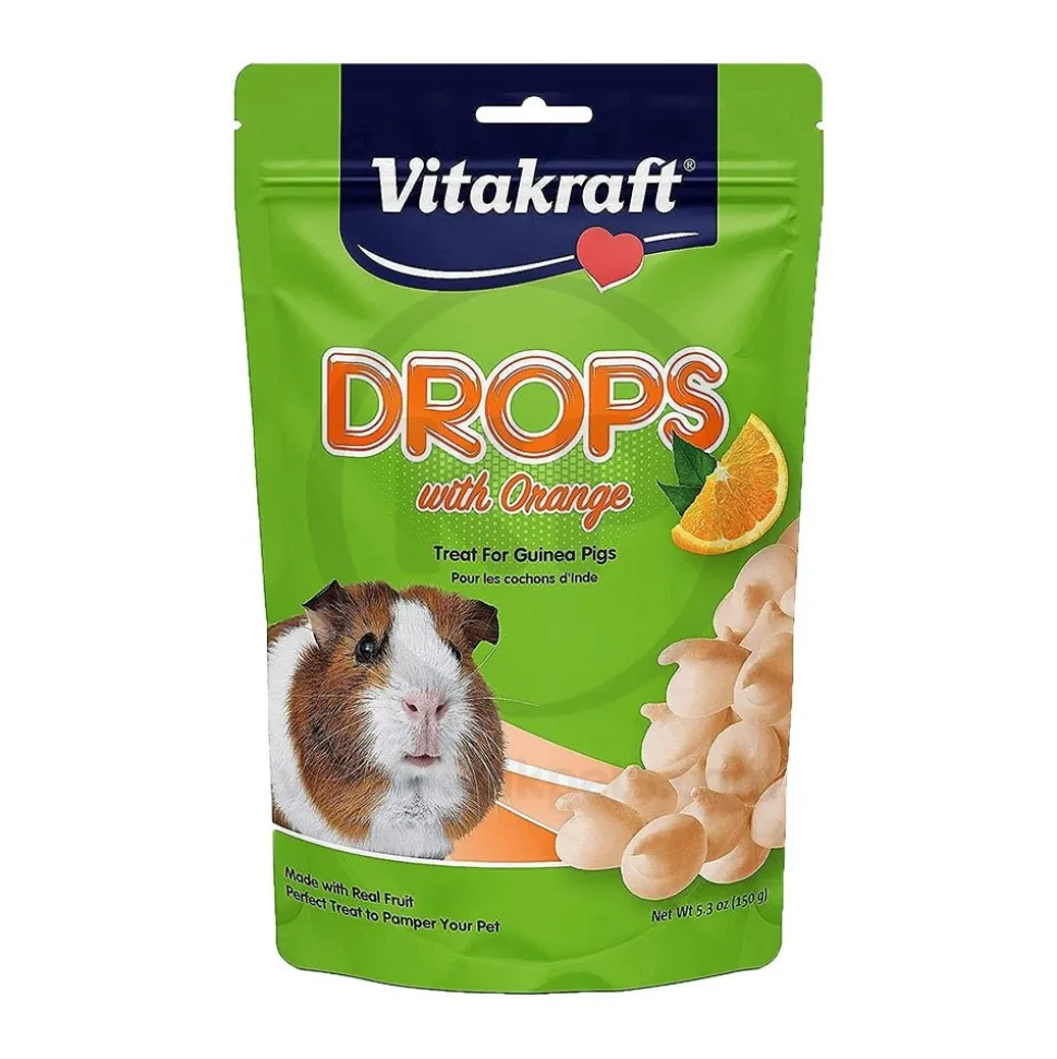 Vitakraft Drops With Orange Treats for Guinea Pigs 5.3-oz
