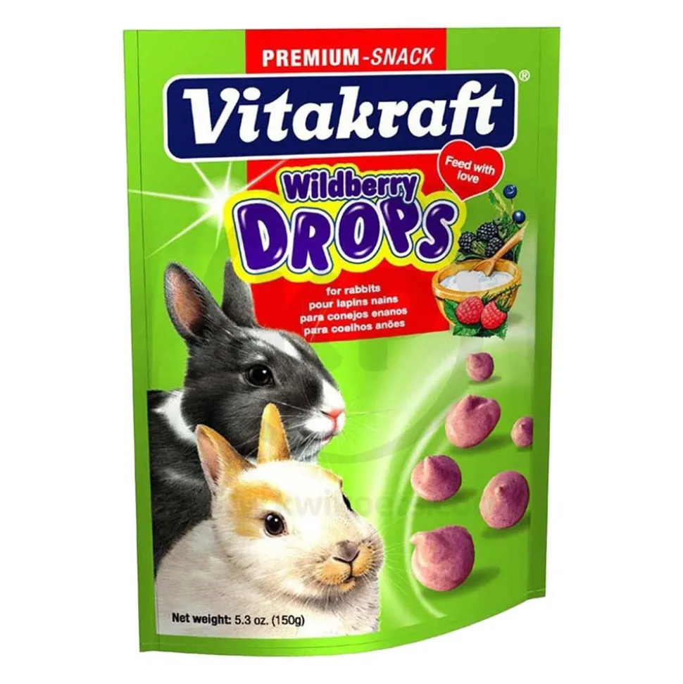 Vitakraft Drops With Wildberry Crunchy Treats for Rabbits 5.3-oz
