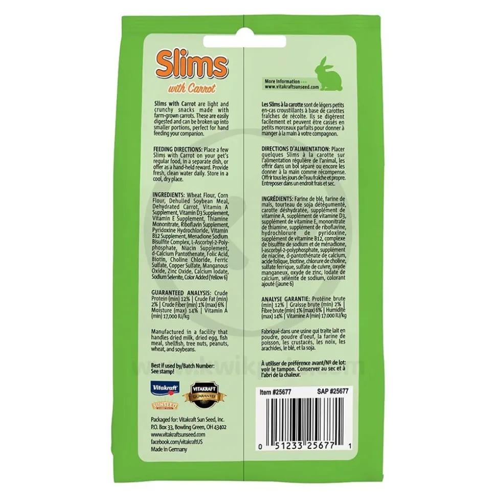 Vitakraft Slims With Carrot Small Animal Treats 1.76-oz