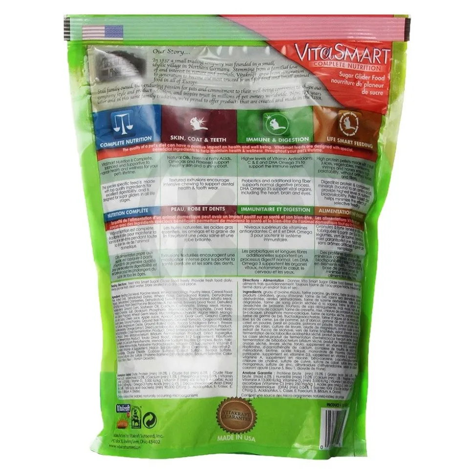 Vitakraft VitaSmart Complete Nutrition Sugar Glider Dry Food for Small Animals 28-oz