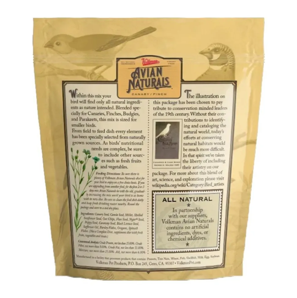 Volkman Seed Company Avian Naturals Canary/Finch Bird Food 4-lb