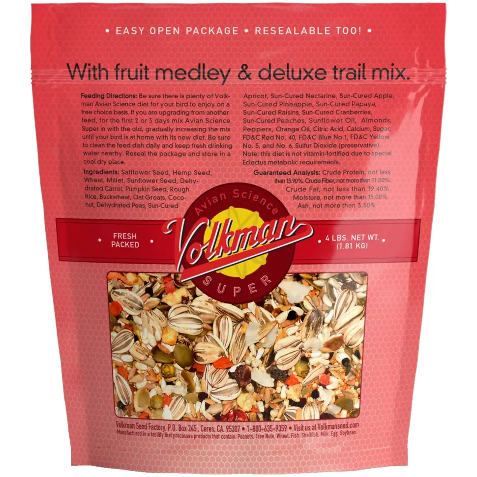 Volkman Seed Company Avian Science Super Eclectus Bird Treat 4-lb