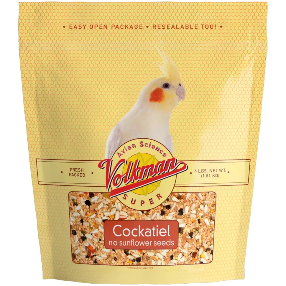 Volkman Seed Company Avian Science Super Cockatiel Bird Treat without Sunflower Seeds 4-lb