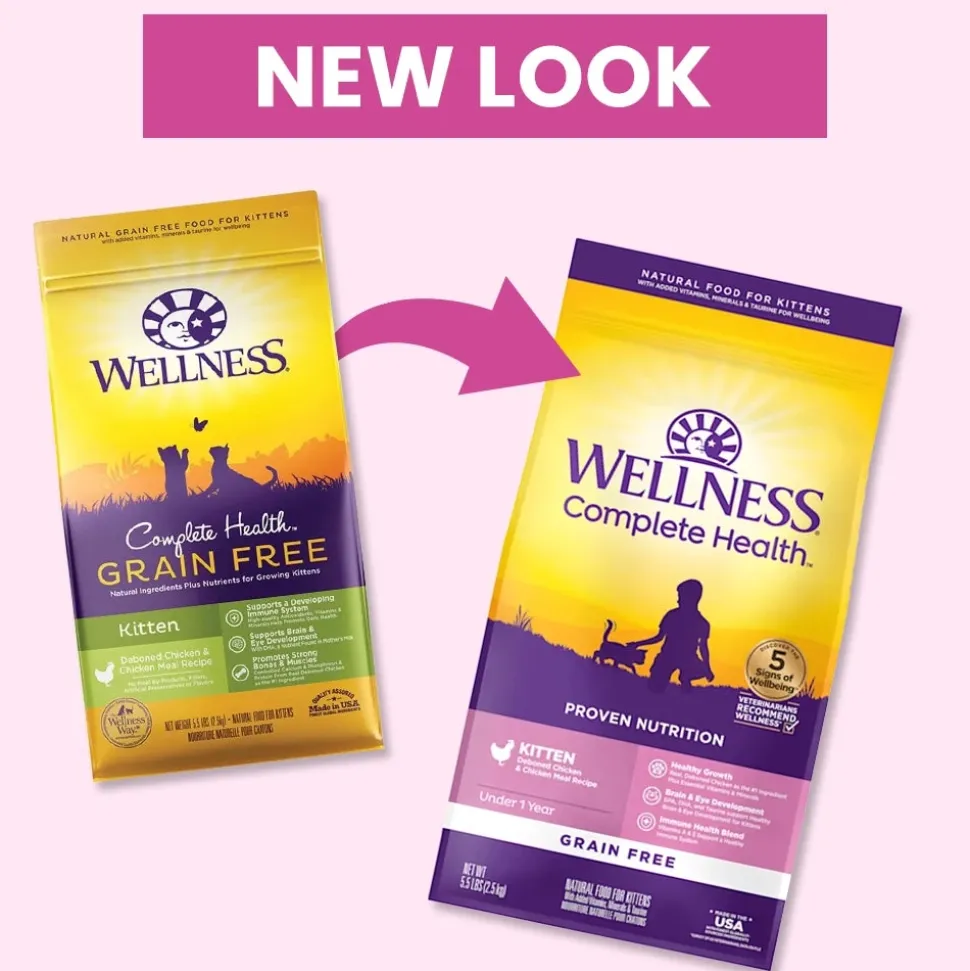 Wellness Complete Health Grain-Free Kitten Dry Cat Food Deboned Chicken & Chicken Meal Recipe 5.5-lb