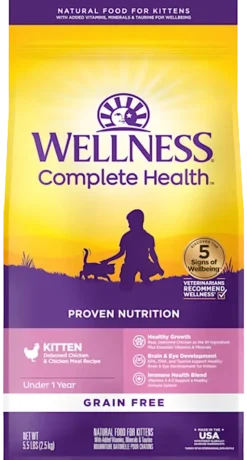 Wellness Complete Health Grain-Free Kitten Dry Cat Food Deboned Chicken & Chicken Meal Recipe 5.5-lb