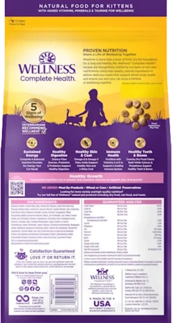 Wellness Complete Health Grain-Free Kitten Dry Cat Food Deboned Chicken & Chicken Meal Recipe 5.5-lb