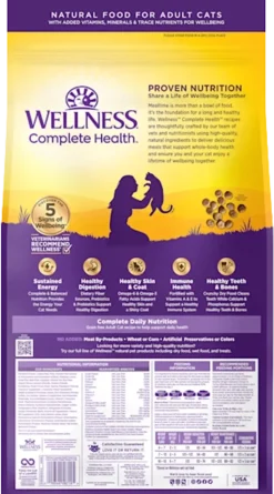 Wellness Complete Health Grain-Free Indoor Healthy Weight Adult Dry Cat Food Deboned Chicken & Turkey Meal Recipe 5.5-lb