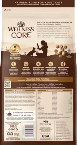 Wellness CORE Grain-Free Adult Dry Cat Food Turkey, Turkey Meal & Duck Recipe 5-lb