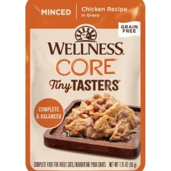 Wellness CORE Tiny Tasters Grain-Free Minced Wet Cat Food Chicken 1.75-oz