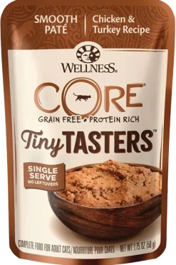 Wellness CORE Tiny Tasters Grain-Free Pate Wet Cat Food Chicken & Turkey 1.75-oz