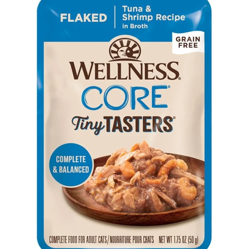 Wellness CORE Tiny Tasters Grain-Free Flaked Wet Cat Food Tuna & Shrimp 1.75-oz