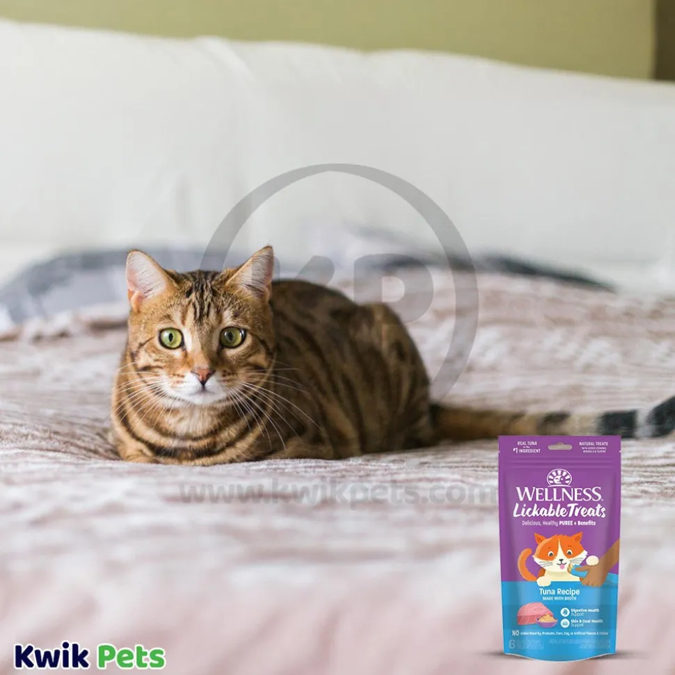 Wellness Puree Natural Grain-Free Lickable Cat Treats Tuna 6 Count 2.53-oz
